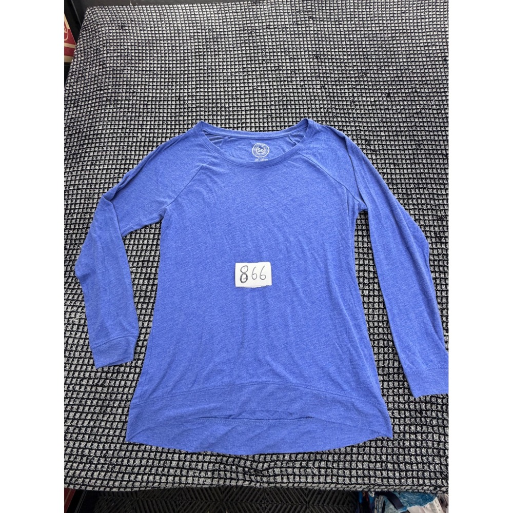 SO Long Sleeve Top Womens XL Blue High Low Raglan Scoop Neck